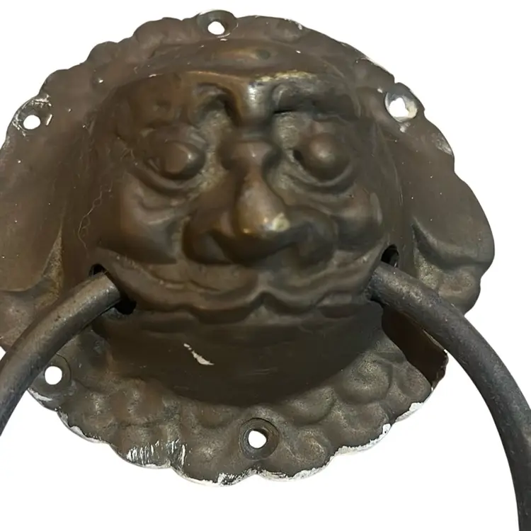 Vintage Metal Foo Dog Door Knocker Brass Or Bronze Unsure