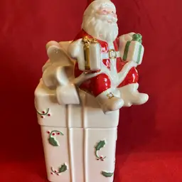 25. VTG Lenox China Santa Musical Candy Box