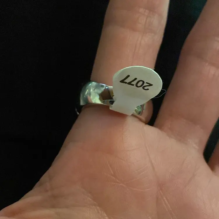 Silver tone And Red Ring Size 6 1/2