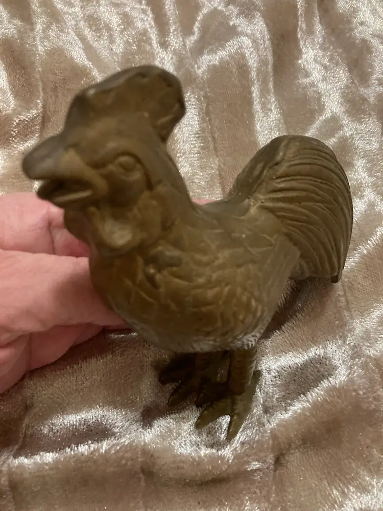 Vintage Brass Rooster Statue - Patina’d Brass - Not Polished - Farmhouse BOHO Hippie