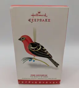 BIRD   Hallmark Keepsake Ornament Pine Grosbeak #12 in The Beauty Of Birds Series 2016