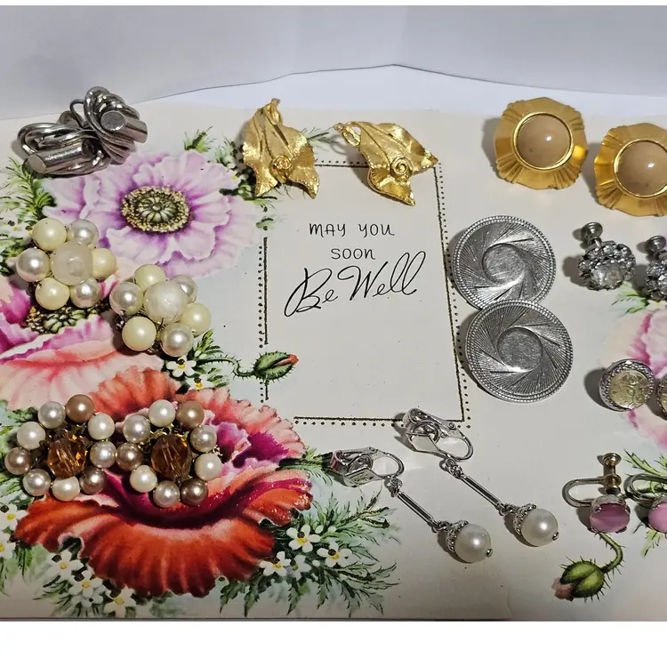 13 Pair Of Earrings 8 Pairs Are Signed, Make Great Resellers Lot!!!