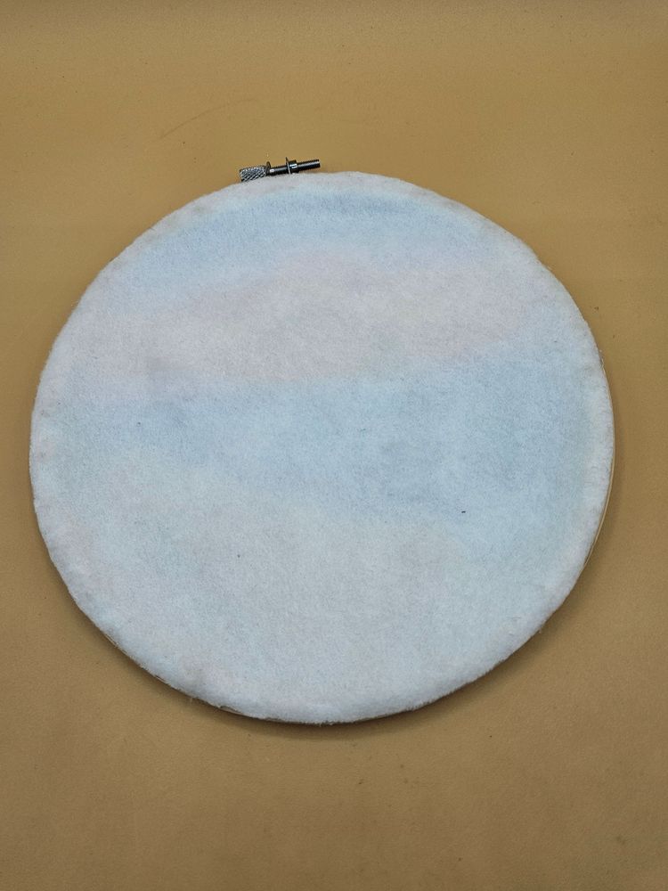 8" Crewel Sunset Beach Scene on Embroidery Hoop