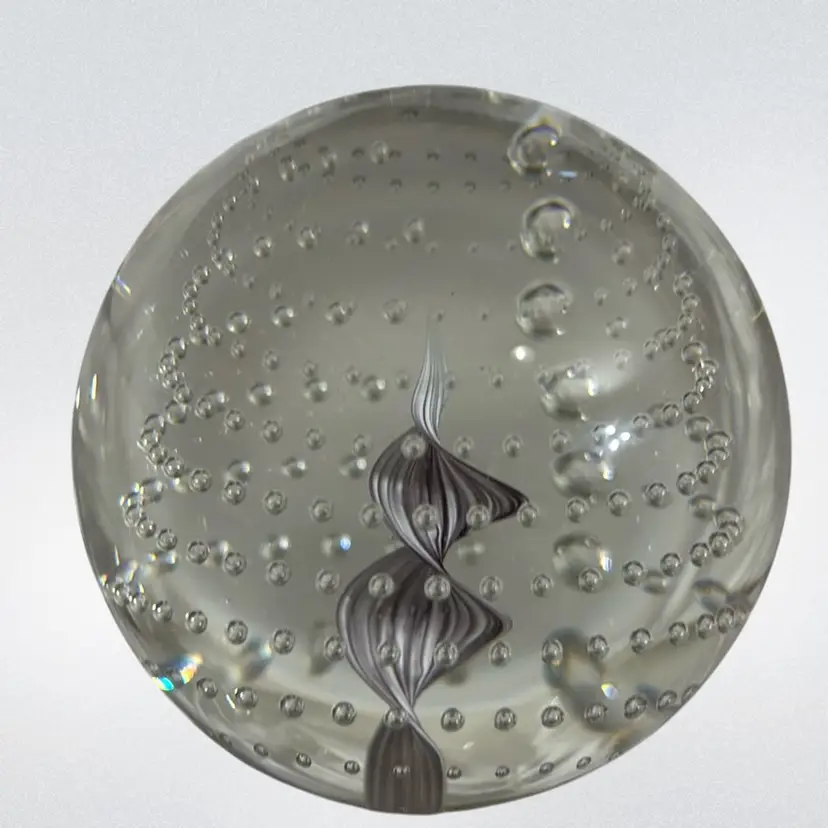 2025 Wilkerson Clear Bullicante Paperweight With Purple Swirl