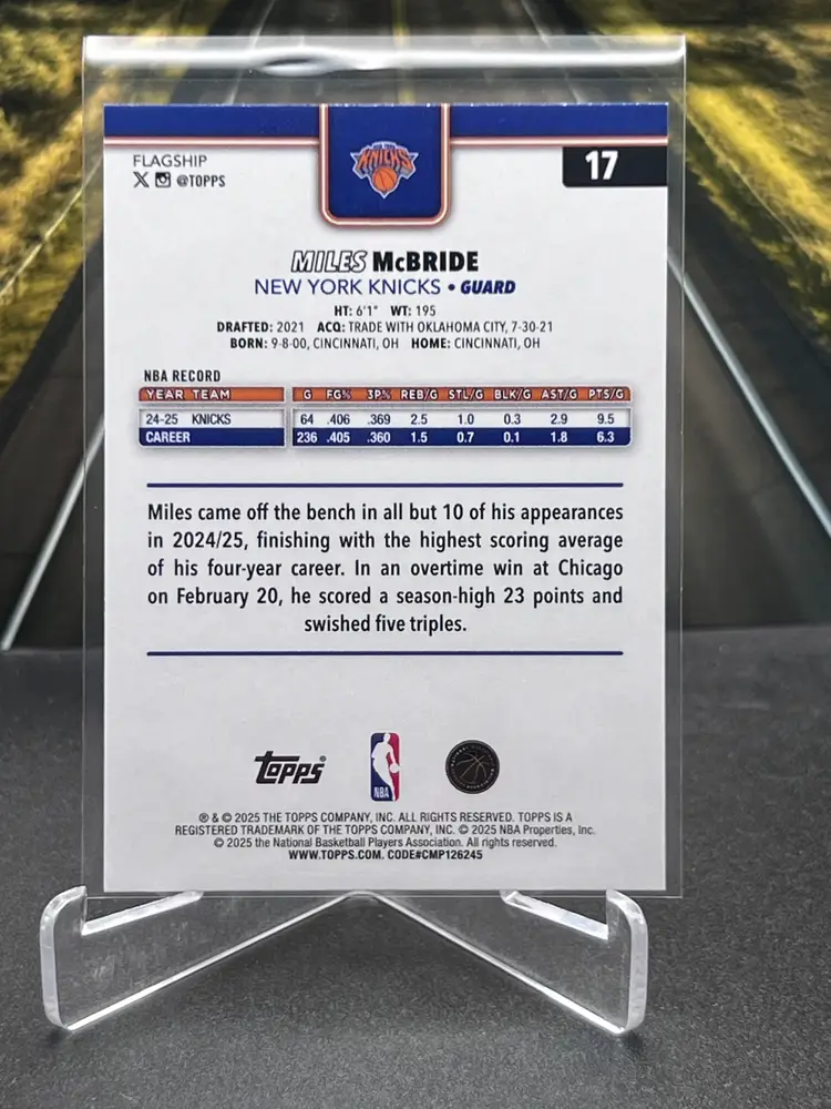 Miles McBride 2025 Topps Team Logo Border SP