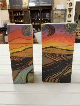Set of 2 Hand-Crafted Signed Art Pottery Canisters