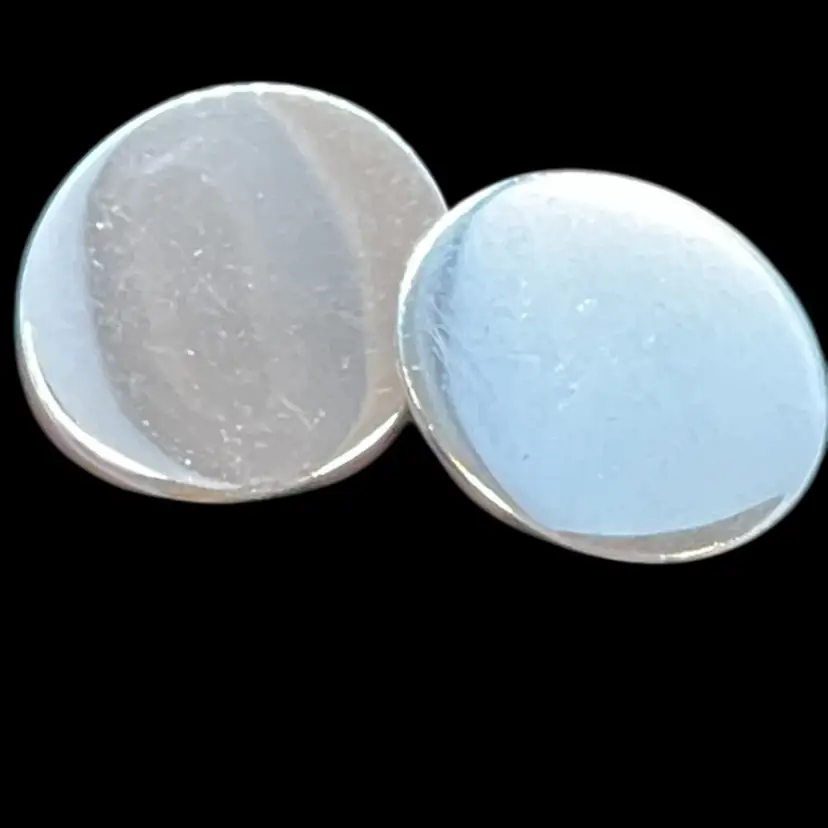 Vintage Coro Silver Tone Flat Disc Clip Ons