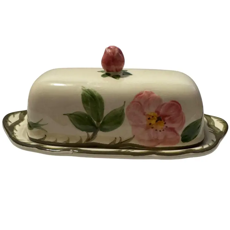 Vintage Franciscan Desert Rose Butter Dish Made In USA