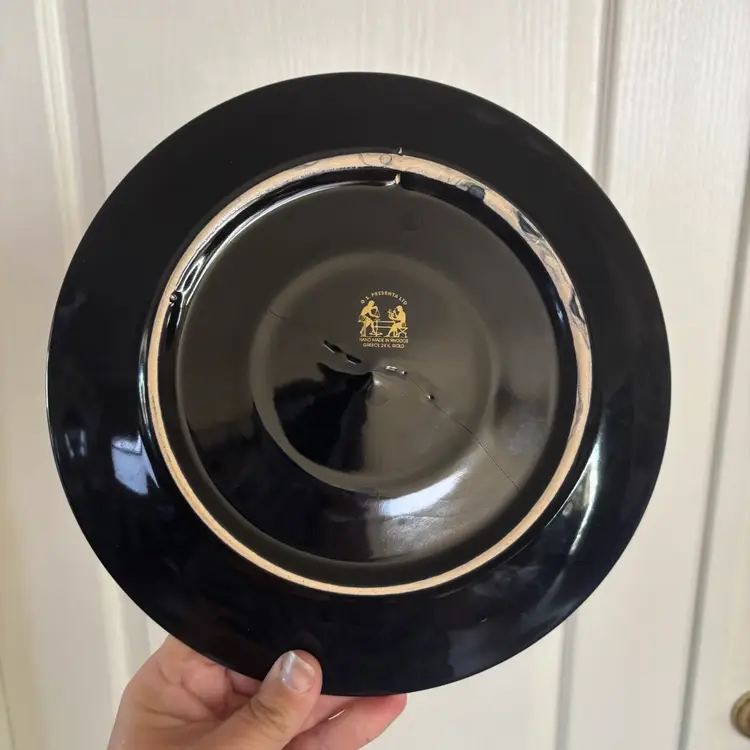 Vintage Hand Made 24K Gold Accented Porcelain Greek Mythology Decorative Plate