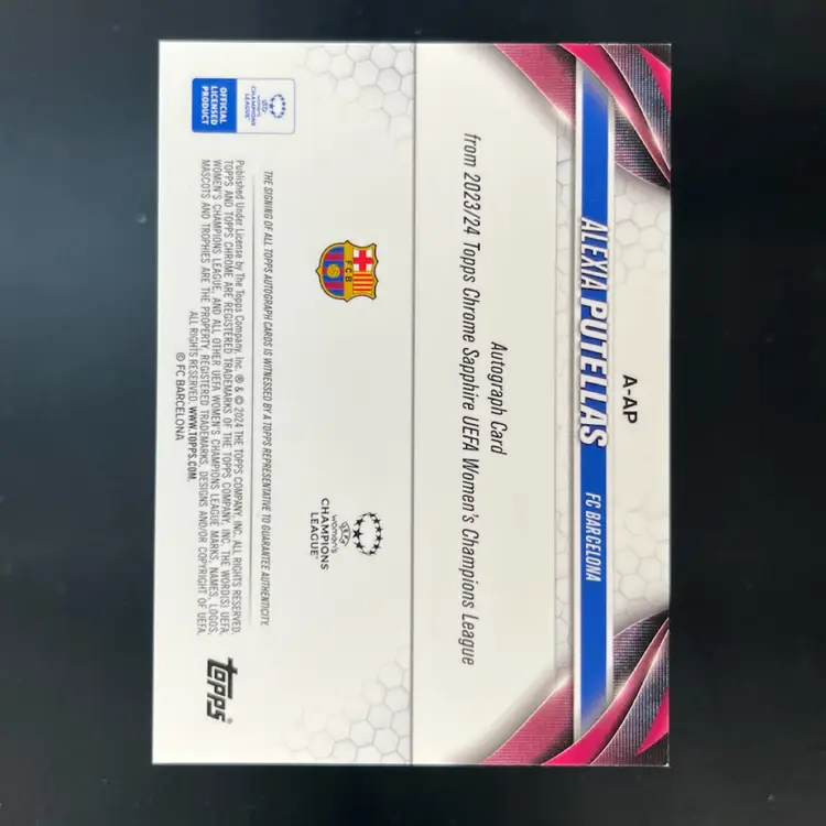 Alexia Putellas 2023/24 Topps Chrome UWCL Sapphire Orange /25 Autograph Barcelona Soccer Card