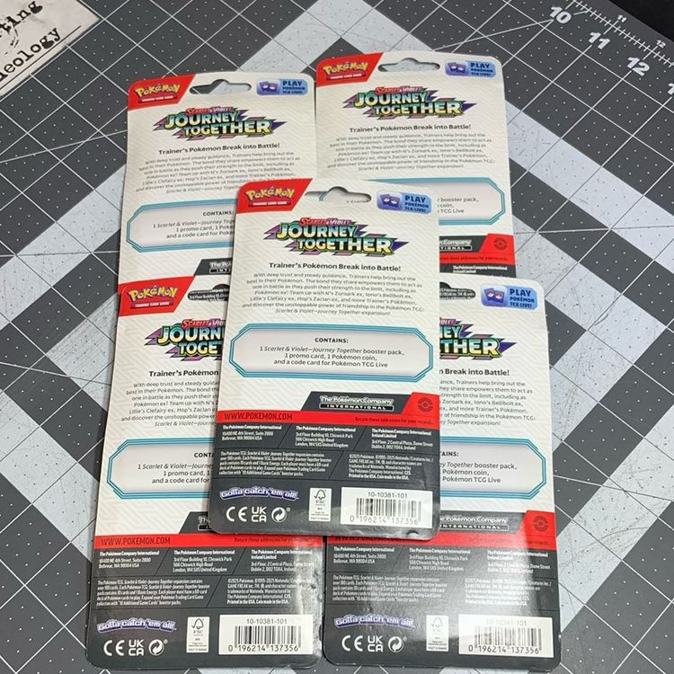 5 Blister Pokémon Booster Packs Yanma Promo Journey Together Lot New Cards