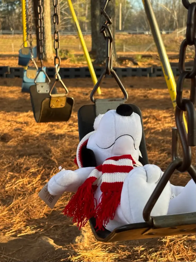 Hallmark Snoopy Plush with Red/white Knit Cap & Scarf