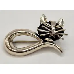 Beau Sterling Silver Cat Brooch