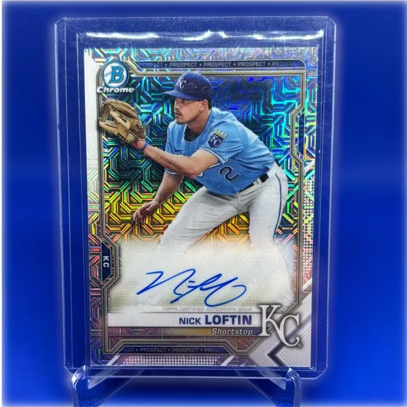 2021 Bowman Nick Loftin Mega Auto Kansas City Royals