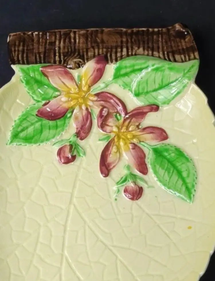 Vintage 1960s Carlton Ware Yellow Apple Blossom Leaf Dish