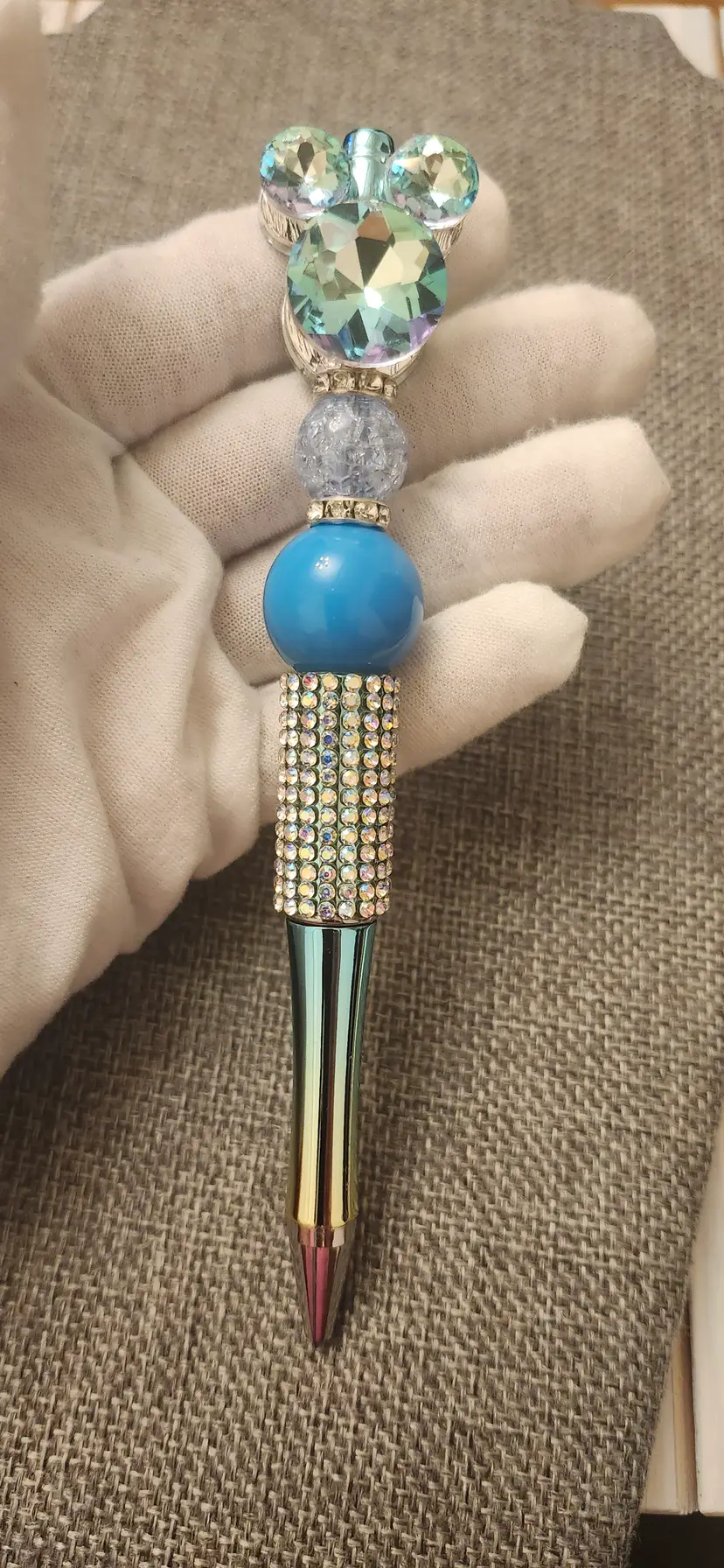 Handmade beaded Mickey Pen