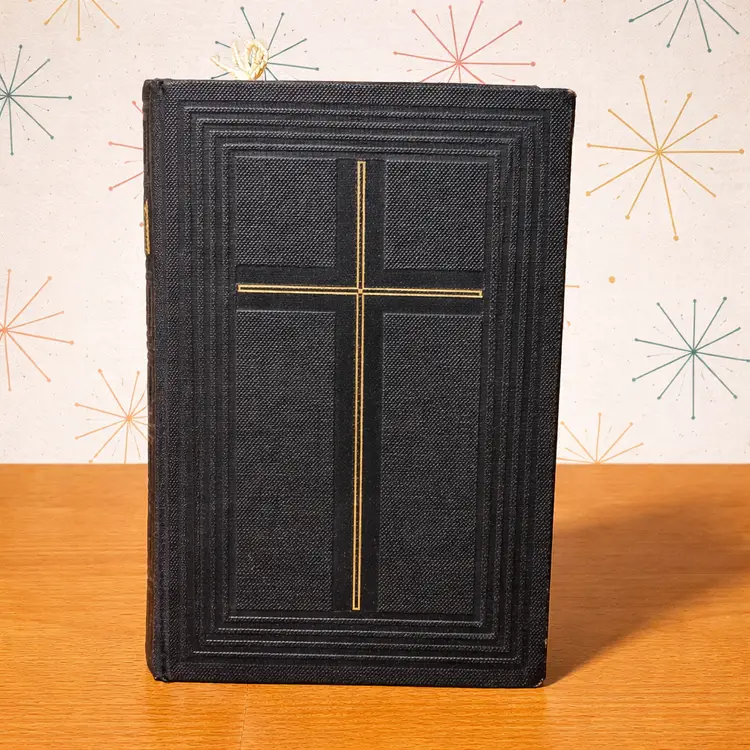 1932 German Bible Martin Luther Stuttgart Confirmation Book Black Hardcover Maps