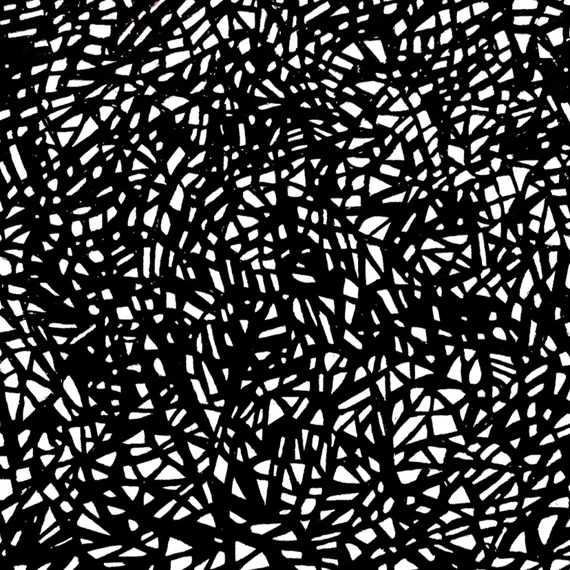 The Standoff at the Threshold - Black & White Abstract Wall Art Print