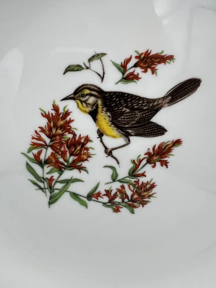 Schumann Arzberg Bavaria Songbird Chop Plate 11.75" Gold Rim, Golden Crown E&R