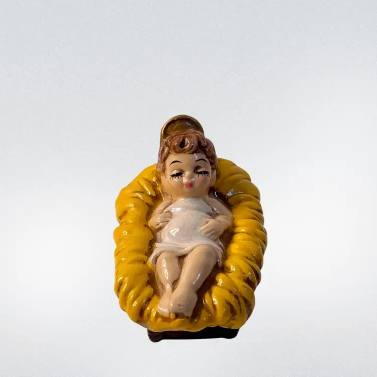 6 Vintage Josef Originals Nativity Figurines (RARE BABY JESUS)  Chalkware Japan 
Range From 1-1/2” - 6” T