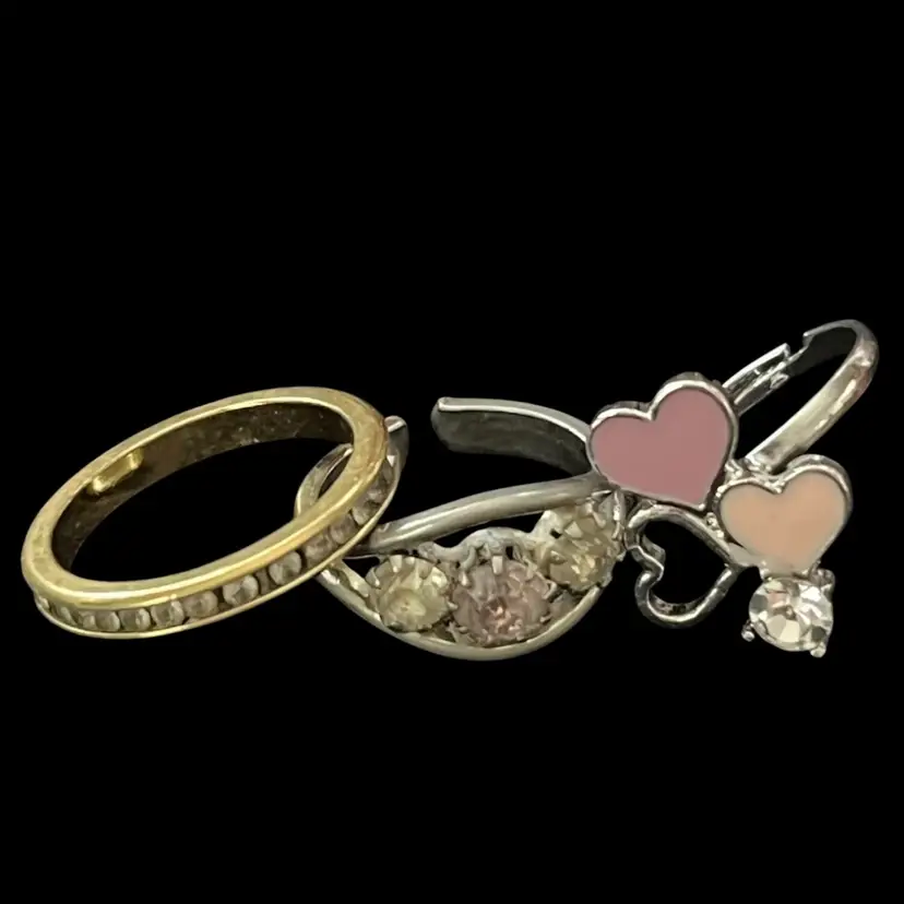 Three Rings. Gold Is Avon And Size 8? Other Two Adjustable