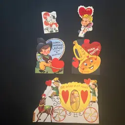 Vintage 1950-60's Lot of 5 USED Original Valentines Preowned