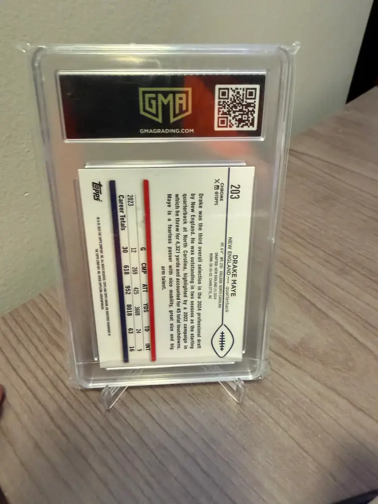 Drake Maye 2024 Topps Chrome Rookie GMA 9