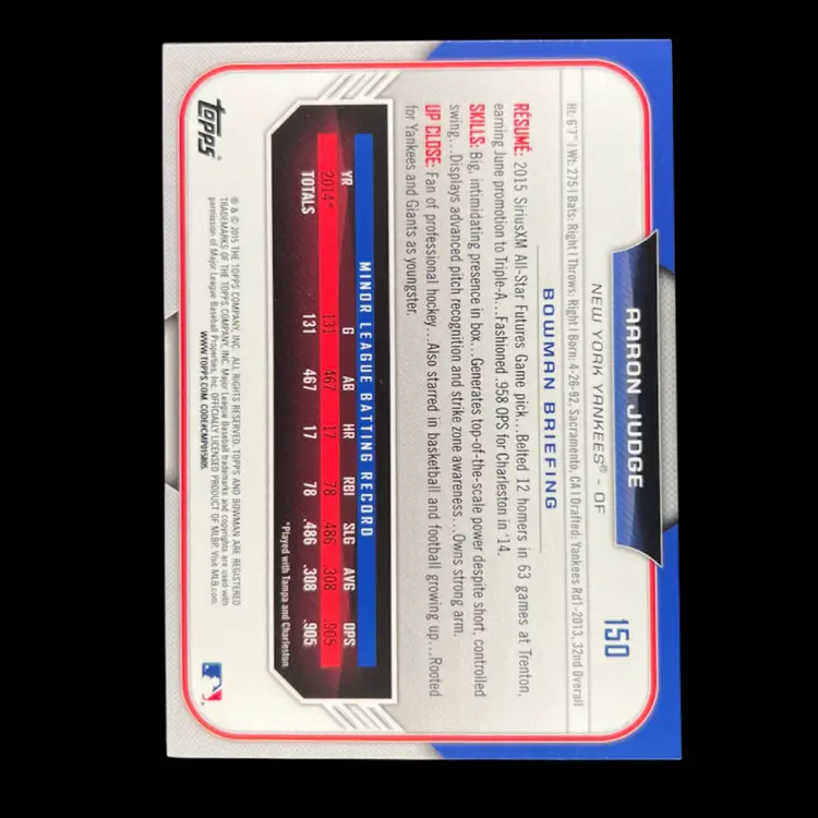 Aaron Judge 2015 Bowman #150 New York Yankees Baseball Card