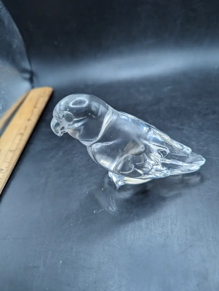 Vintage Princess House Glass Parrot Paperweight Figurine