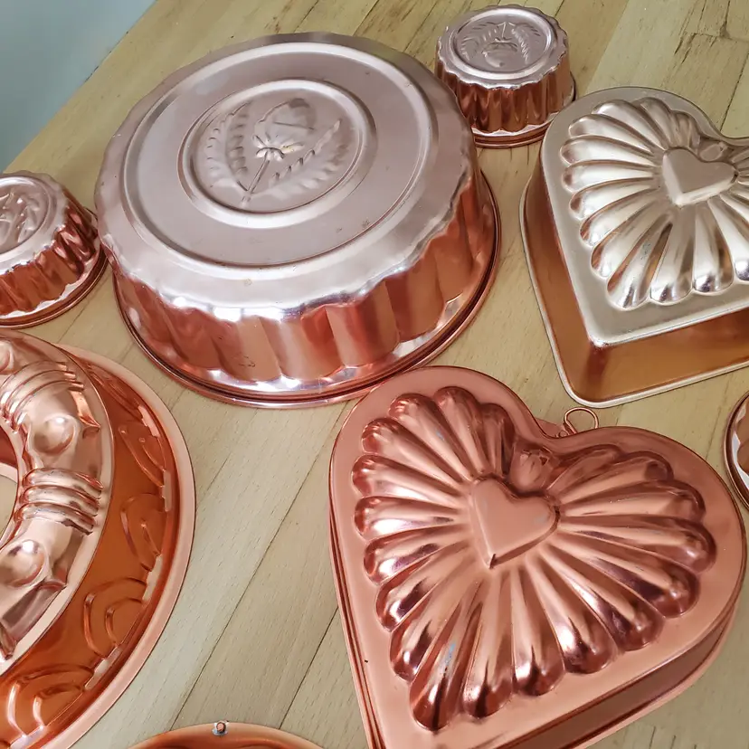 Lot of 9 Copper Toned Molds