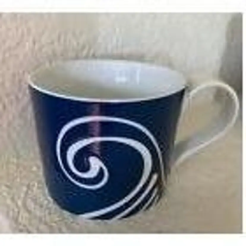 Starbucks 2008 Blue White Swirl Wave Coffee Mug Cup 13 oz Surf Ocean Sea Beach