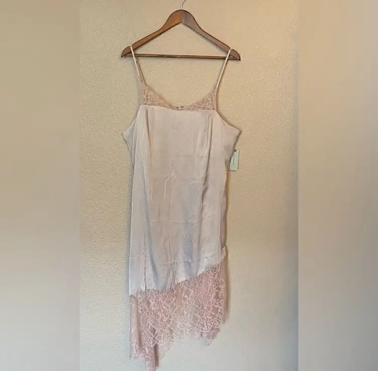 New! Anthropologie Lace-Trimmed Asymmetrical Midi Slip Dress 16