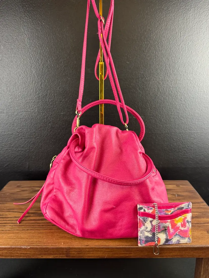 TT8. Hobo International Soft Leather Darling Two Handle Slouchy Satchel with Card holder