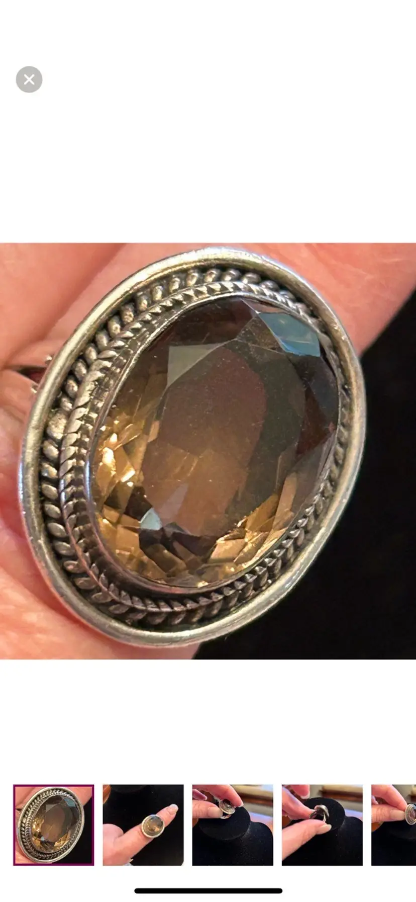 Smoky Quartz Ring Sterling Silver