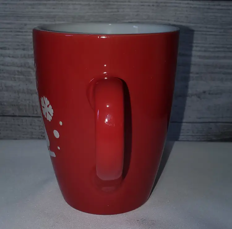 Ice Skate 2021 California Pantry Christmas Coffee Mug Teacup Red & White Texture