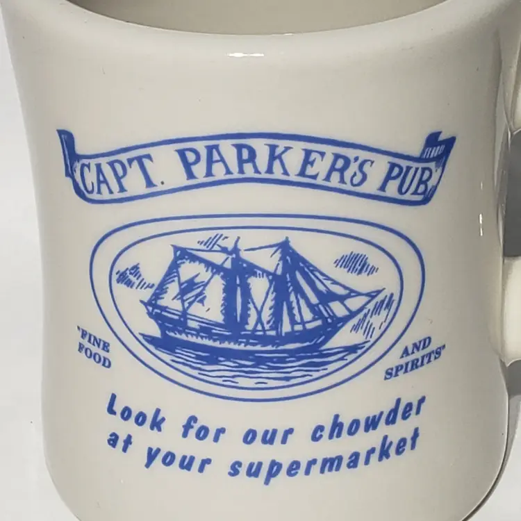 Capt Parker's Pub Best Chowder Cape Cod Restaurant Ware Diner Mug Westford China