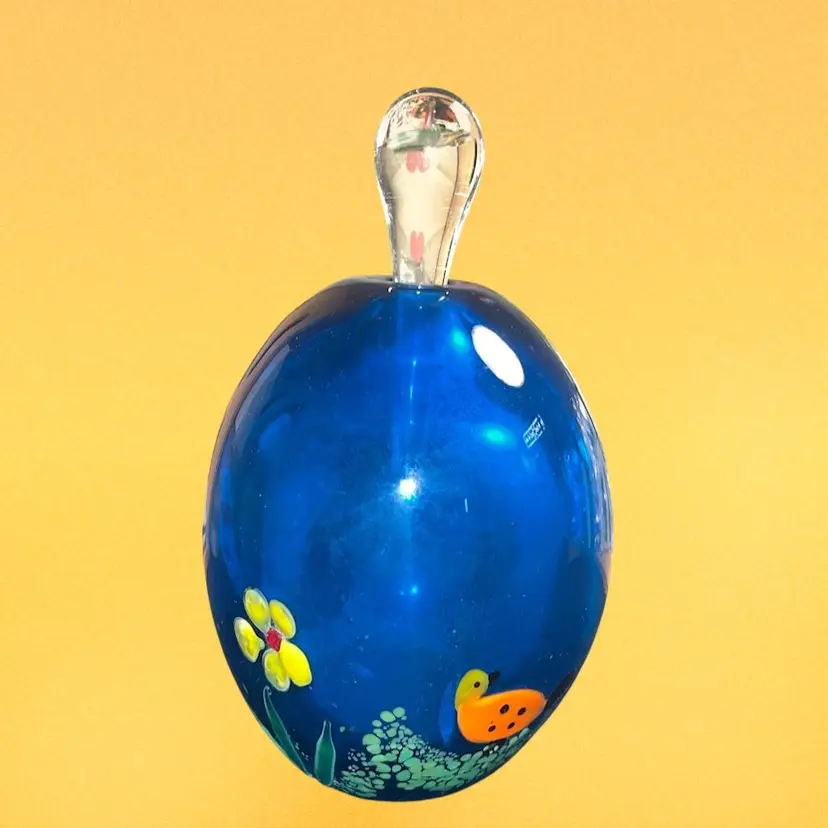 SALE! 25% Off! Beautiful Handblown Hand Painted? Perfume Bottle 5.5”x4” (was $28)