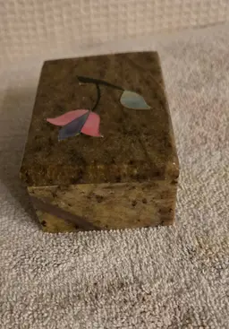 Vintage Handcrafted Stone Marble Trinket Box