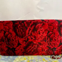 12 - White House | Black Market Black/Red Rose Clutch