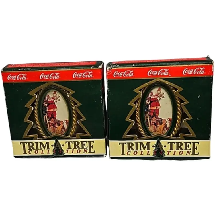 1991 Lot of 2 Coca-Cola Coke ornaments