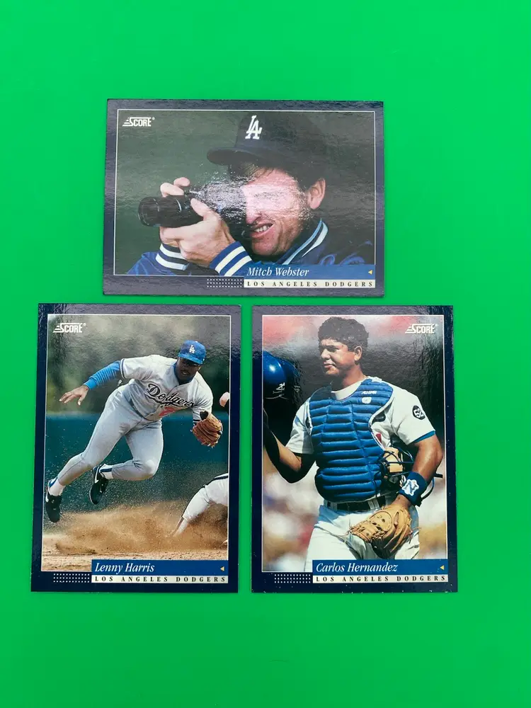 Score 1994 MLB Los Angeles Dodgers Lot of 9 Different Trading Cards