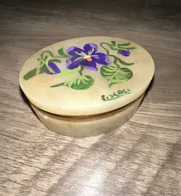 Vintage Alabaster Italian Trinket Jewelry Hinged Box