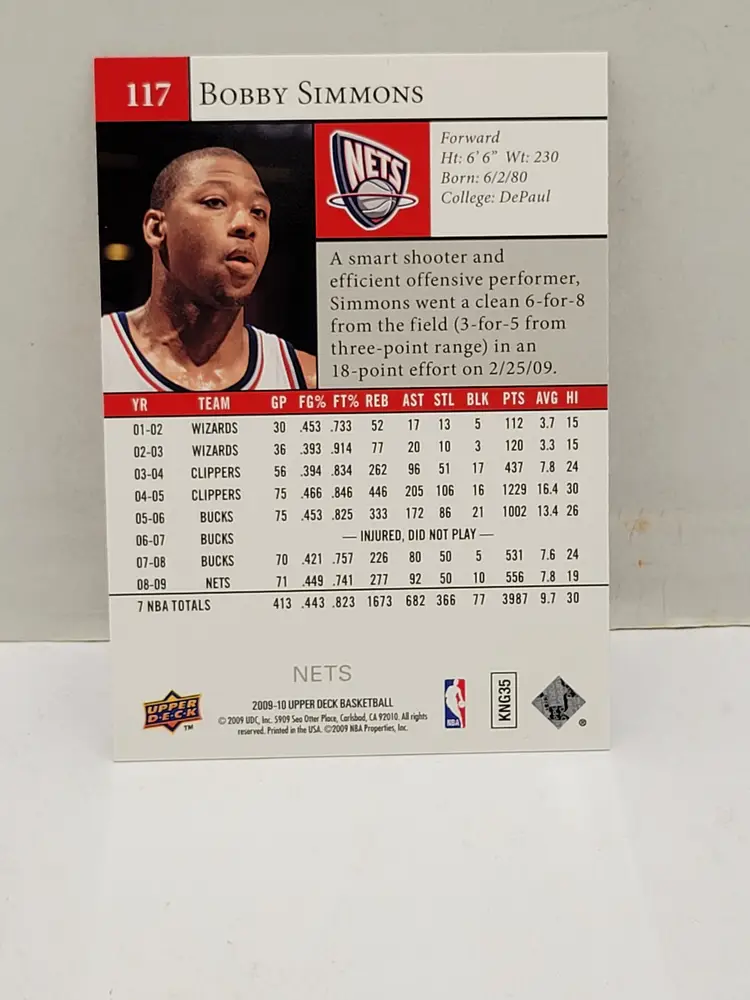 Bobby Simmons Basketball Trading Card