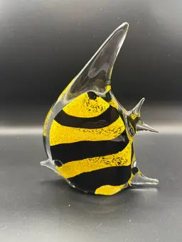 Large Art Glass Fish Paperweight 6” X 8”