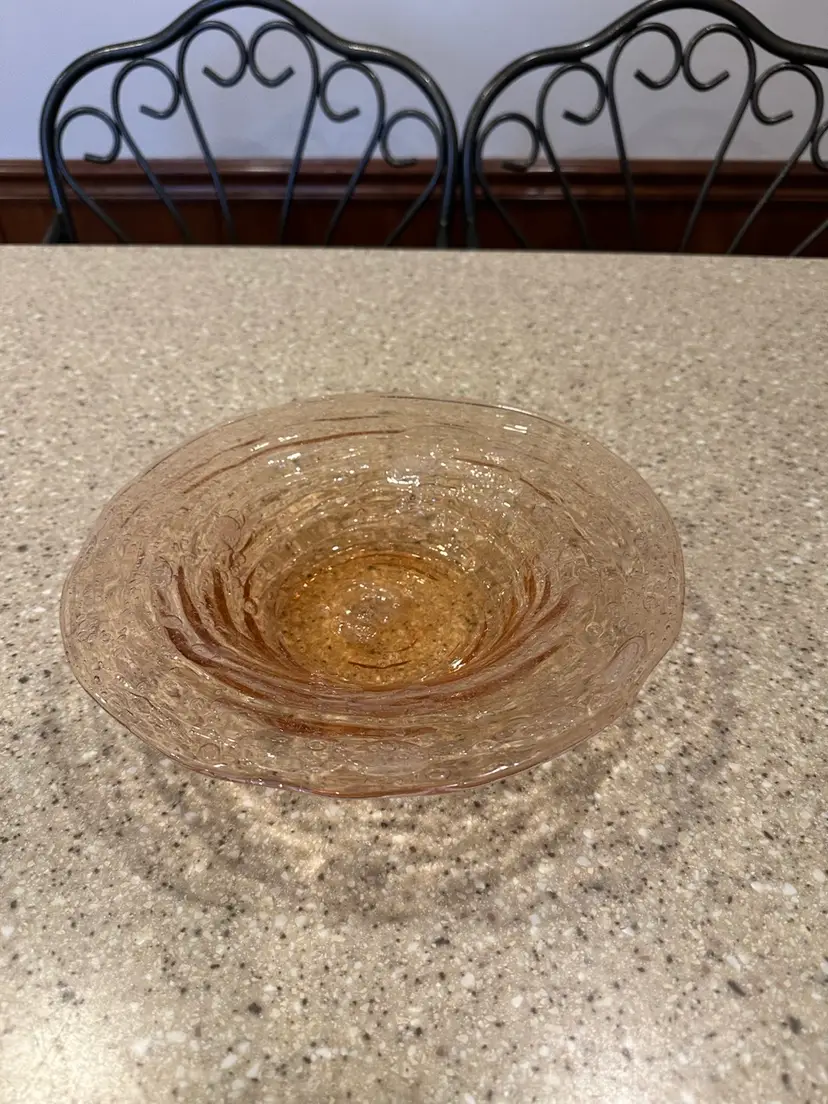 Art glass Pink Serving Dish
