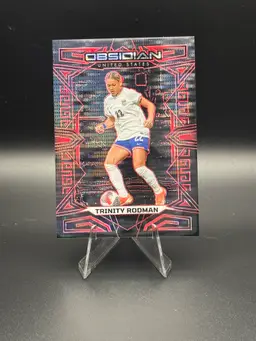 Trinity Rodman 2023-24 Panini Obsidian Red Parallel #38/49 UWSNT Soccer Card