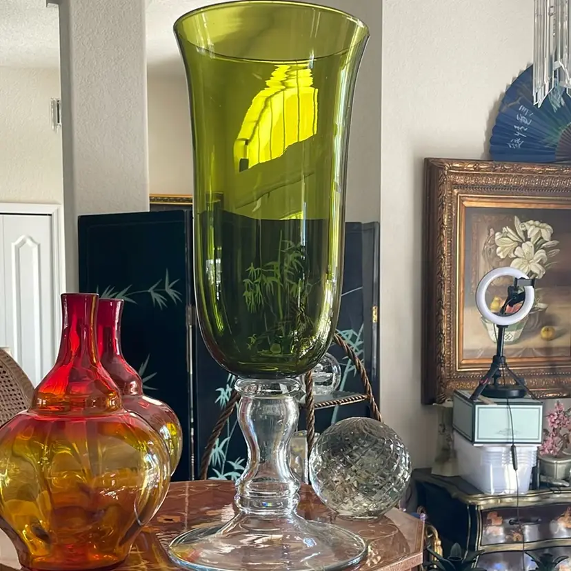 Avocado Large Hurricane Vase