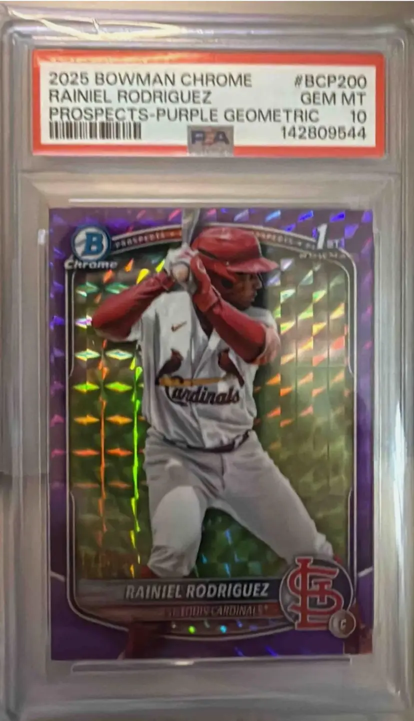 2025 Bowman Chrome Rainiel Rodriguez #BCP-200 Purple Geometric Refractor 179/250