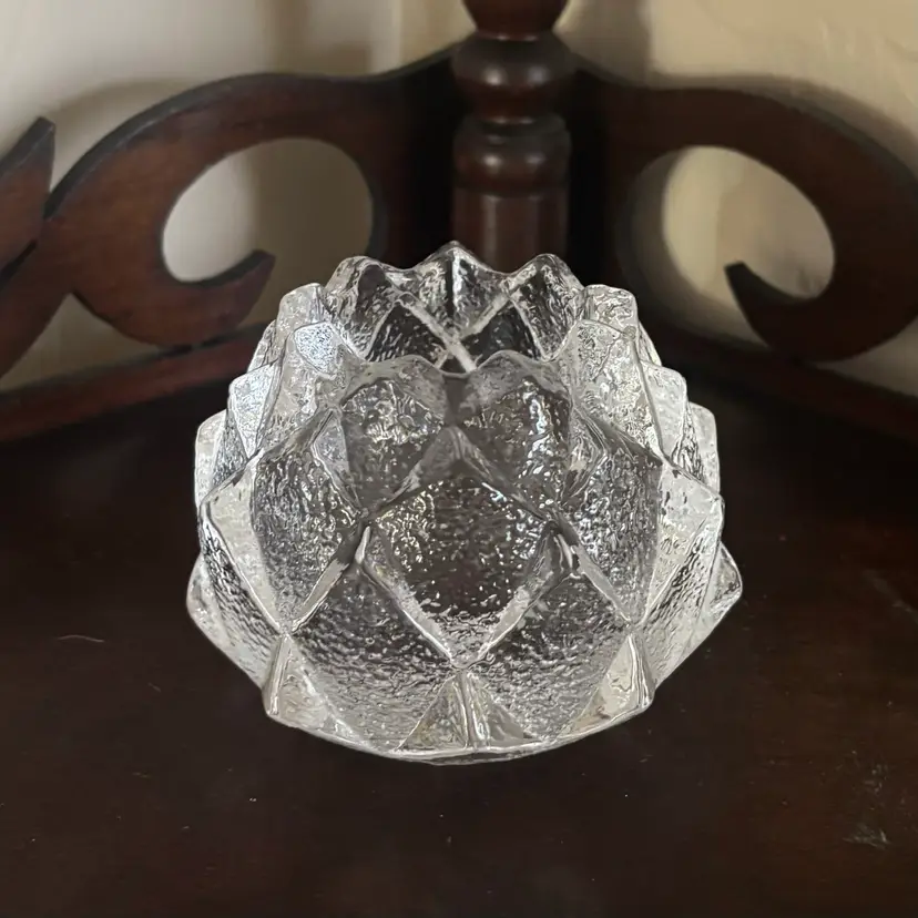 🐇Vintage Orrefors Sweden Berit Johansson Signed Firefly Crystal Votive Candle Holder