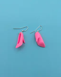 Playful Pink Barbie Heels Shoe Dangling Earrings